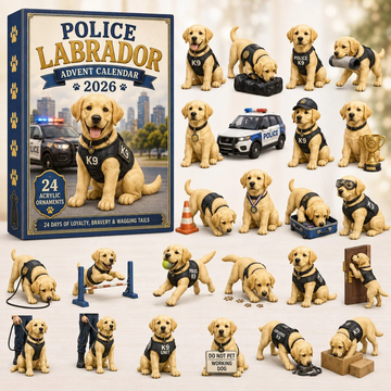 Police Labrador Advent Calendar 2026 - 24-Day Countdown, Acrylic Charms Every Day Bring New Suprises