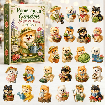 Pomeranian Garden Advent Calendar 2026 - 24-Day Countdown, Acrylic Charms Every Day Bring New Suprises