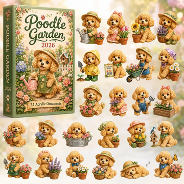 Poodle Garden Advent Calendar 2026 - 24-Day Countdown, Acrylic Charms Every Day Bring New Suprises