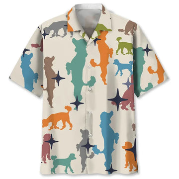 Poodle Vintage Hawaiian Shirt, Hawaiian shirt for men, Summer gift for Dog lovers HO0173