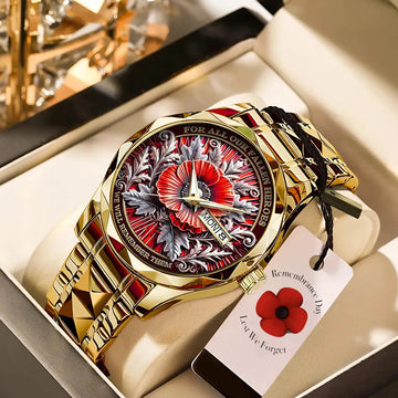 Poppy Remembrance Military Alloy Luxury Quartz Watch-PFZ10146