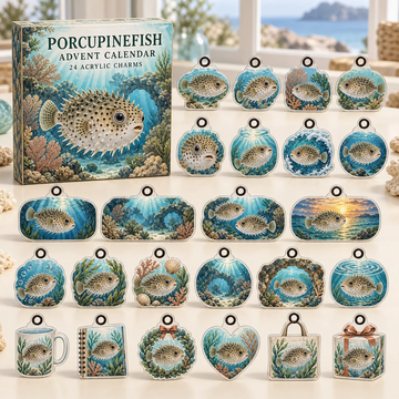 Porcupinefish Advent Calendar 2026 - 24-Day Countdown, Acrylic Charms Every Day Bring New Suprises