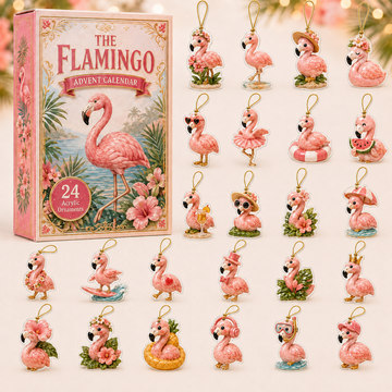 Pretty Flamingo Advent Calendar 2026 24 Day Festive Countdown Acrylic Charms Blind Box Gift For Flamingo Lovers