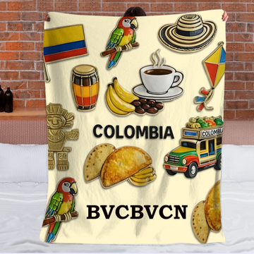 Proud Colombian Customized Blanket - Personalized Name - Gift For Expats, Friends