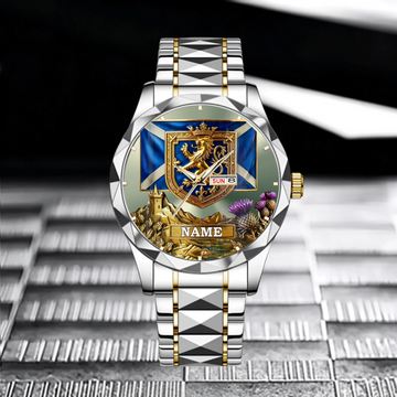 Proud Scotland Customized Watch - Personalized Name - Gift For Expats, Friends