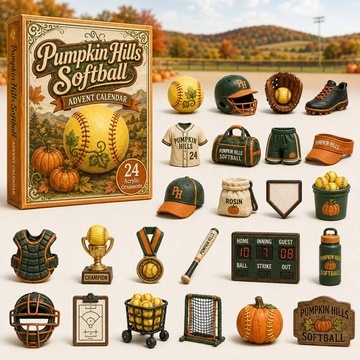 Pumpkin Hills Softball Advent Calendar 2026 - 24-Day Countdown, Acrylic Charms Every Day Bring New Suprises