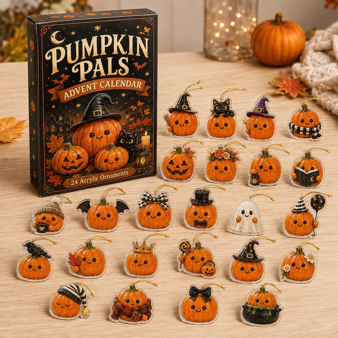 Pumpkin Pals Advent Calendar 2026 - 24 Day Spirits Countdown, Acrylic Charms Blind Box - Gift For Pumpkin Lovers120