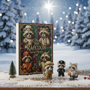 Raccoon Advent Calendar Cute Raccoon Figurine Christmas Countdown Box Funny Animal Holiday Calendar Gift For Kids Adults Xmas Gifts