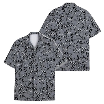 Raccoon Pattern Hawaiian Shirt For Men Women, Raccoon Lover Hawaiian Shirts HE0281