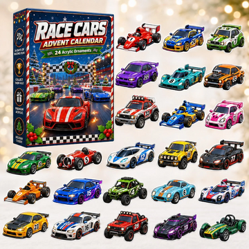Race Cars Advent Calendar 2026 - 24-Day Countdown, Acrylic Charms Every Day Bring New Suprises