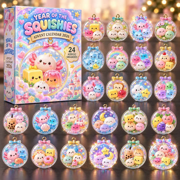 Rainbow Squishy Advent Calendar 2026 - 24-Day Countdown, Acrylic Charms