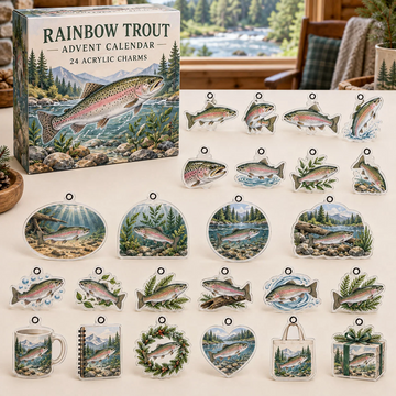Rainbow Trout Advent Calendar 2026 - 24-Day Countdown, Acrylic Charms Every Day Bring New Suprises