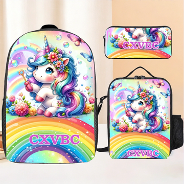 Rainbow Unicorn Backpack - Personalized Backpack As School Season Gift
