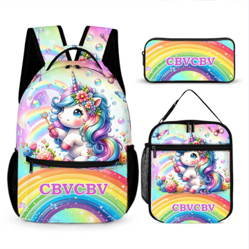 Rainbow Unicorn Backpack - Personalized Backpack As School Season Gift