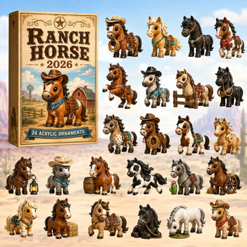 Ranch Horse Advent Calendar 2026 - 24-Day Countdown, Acrylic Charms Every Day Bring New Suprises
