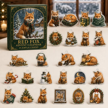 Red Fox Advent Calendar 2026 - 24-Day Countdown, Acrylic Charms Every Day Bring New Suprises