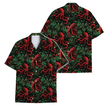 Red Octopus Tropical Hawaiian Shirt For Men, Octopus Lover Hawaiian Shirts HE0166