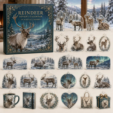 Reindeer Advent Calendar 2026 - 24-Day Countdown, Acrylic Charms