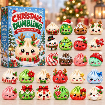 Reindeer Christmas Dumpling Advent Calendar 2026 - 24-Day Countdown, Acrylic Charms