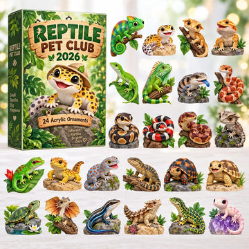 Reptile Pet Club Advent Calendar 2026 - 24-Day Countdown, Acrylic Charms