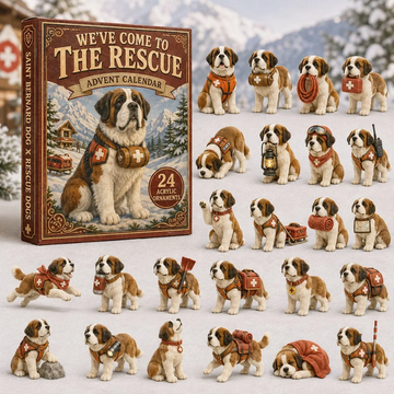 Rescue Saint Bernard Advent Calendar 2026 - 24-Day Countdown, Acrylic Charms Every Day Bring New Suprises