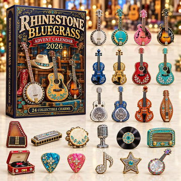 Rhinestone Bluegrass Advent Calendar 2026 - 24-Day Countdown, Acrylic Charms