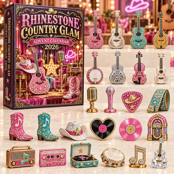 Rhinestone Country Glam Advent Calendar 2026 - 24-Day Countdown, Acrylic Charms