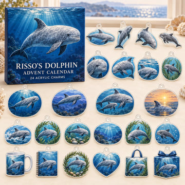 Risso Dolphin Advent Calendar 2026 - 24-Day Countdown, Acrylic Charms