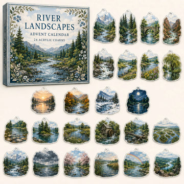 River Landscapes Advent Calendar 2026 - 24-Day Countdown, Acrylic Charms