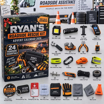 Roadside Rescue Kit Advent Calendar 2026 - 24-Day Countdown, Acrylic Charms