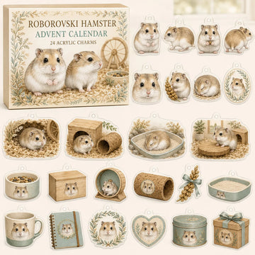 Roborovski Hamster Advent Calendar 2026 - 24-Day Countdown, Acrylic Charms