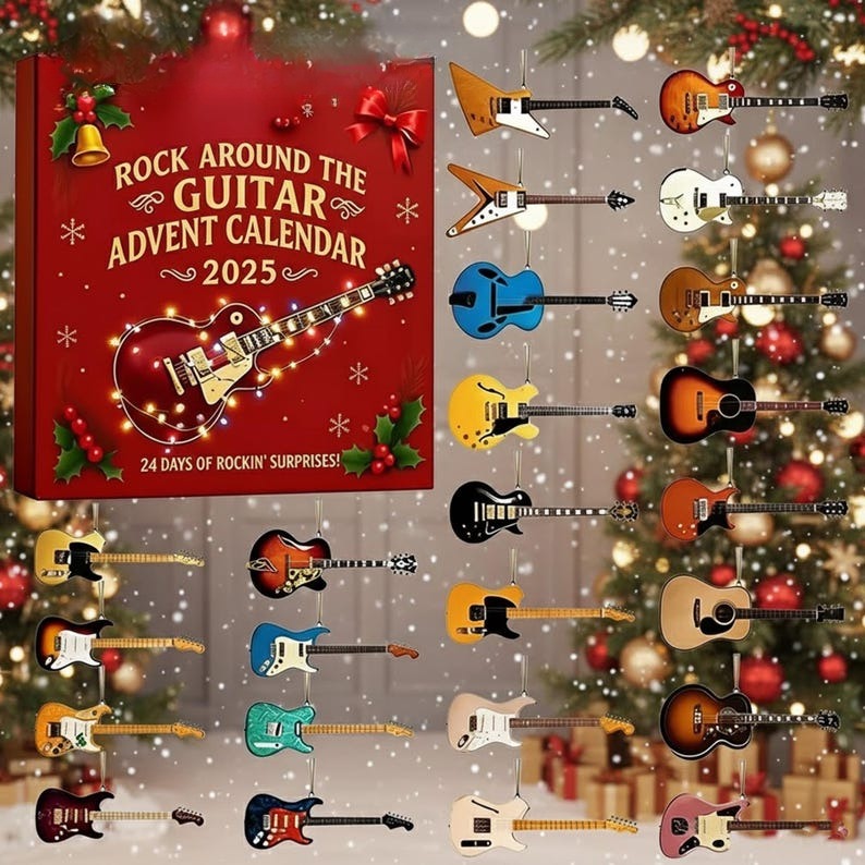 Rock Around The Guitar Advent Calendar 2026 24 Mini Guitar Collectibles For Music Lovers Fun Countdown Gift For Musicians And Rock Fans