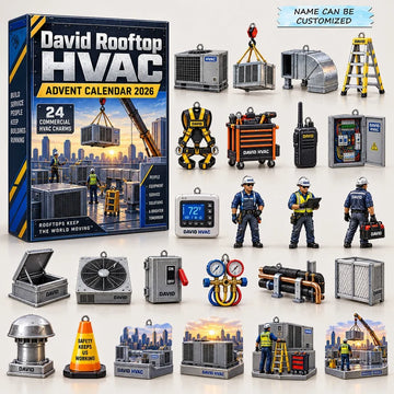 Rooftop HVAC Advent Calendar 2026 - 24-Day Countdown, Acrylic Charms