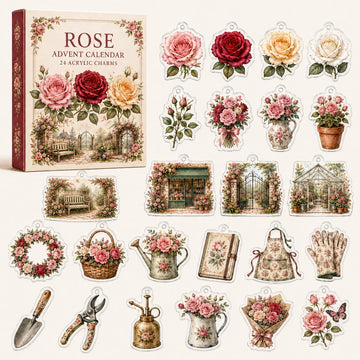 Rose Advent Calendar 2026 - 24-Day Countdown, Acrylic Charms