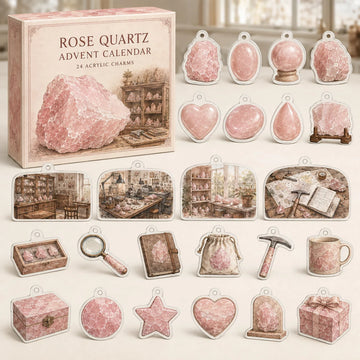 Rose Quartz Advent Calendar 2026 - 24-Day Countdown, Acrylic Charms