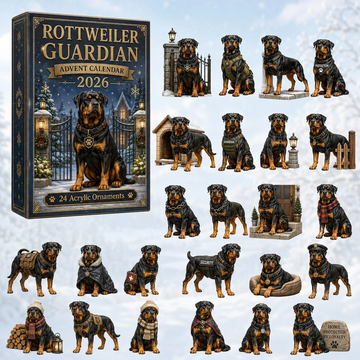 Rottweiler Guardian Advent Calendar 2026 - 24-Day Countdown, Acrylic Charms Every Day Bring New Suprises