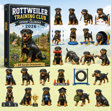 Rottweiler Training Club Advent Calendar 2026 - 24-Day Countdown, Acrylic Charms Every Day Bring New Suprises