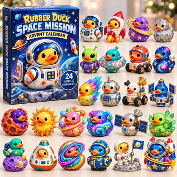 Rubber Duck Space Mission advent calendar 2026 - 24-Day Countdown, Acrylic Charms