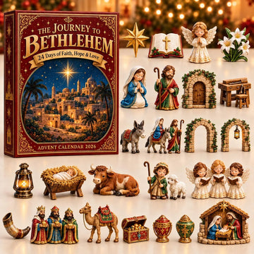 Rustic Journey To Bethlehem Advent Calendar 2026 - 24-Day Countdown, Acrylic Charms
