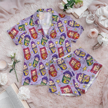 Saja Boys Boy Band Pjs, Kpop Demon Hunters Sleepwear, Kpop Hunter Tiger Pajama Set, Huntrix Fans Loungewear, Huntrix Demon Hunters Pajamas.webp1-1