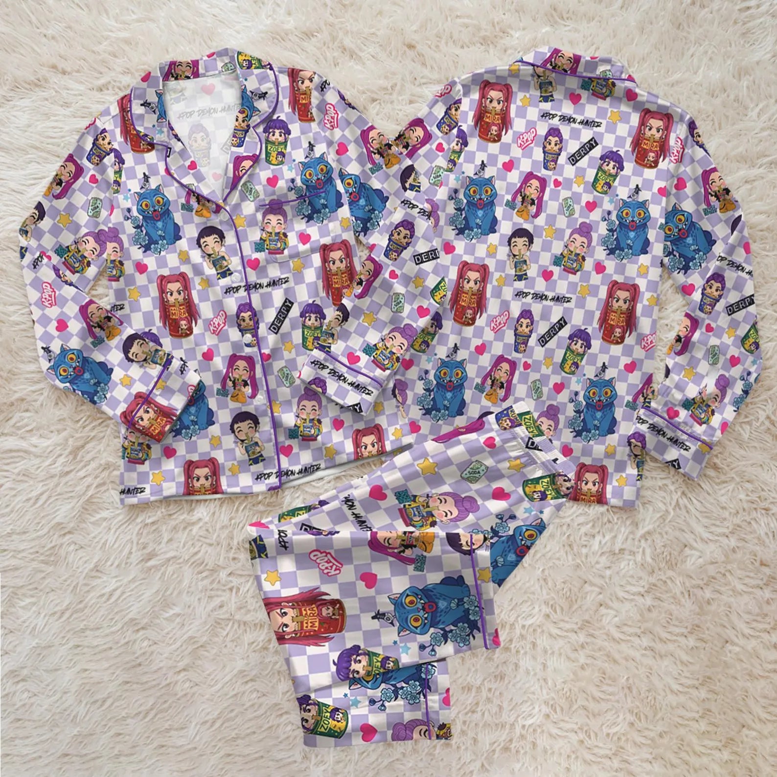 Saja Boys Boy Band Pjs, Kpop Demon Hunters Sleepwear, Kpop Hunter Tiger Pajama Set, Huntrix Fans Loungewear, Huntrix Demon Hunters Pajamas.webp-2