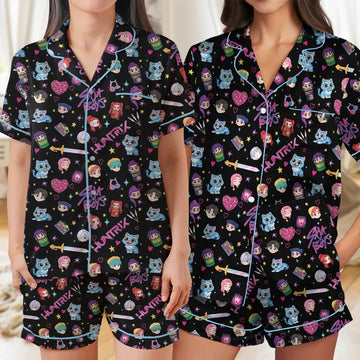 Saja Boys Boy Band Pjs, Kpop Demon Hunters Sleepwear, Kpop Hunter Tiger Pajama Set, Huntrix Fans Loungewear, Huntrix Demon Hunters Pajamas1