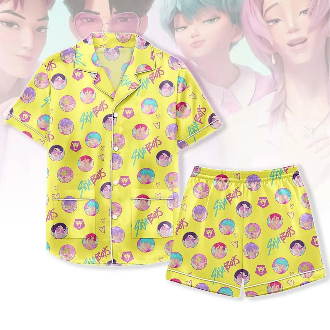 Saja Boys Kpop Demon Hunters Pajamas Set, Saja Boys Costume Sleepwear, Huntrix Fan Loungewear, Saja Boys Fan Gifts