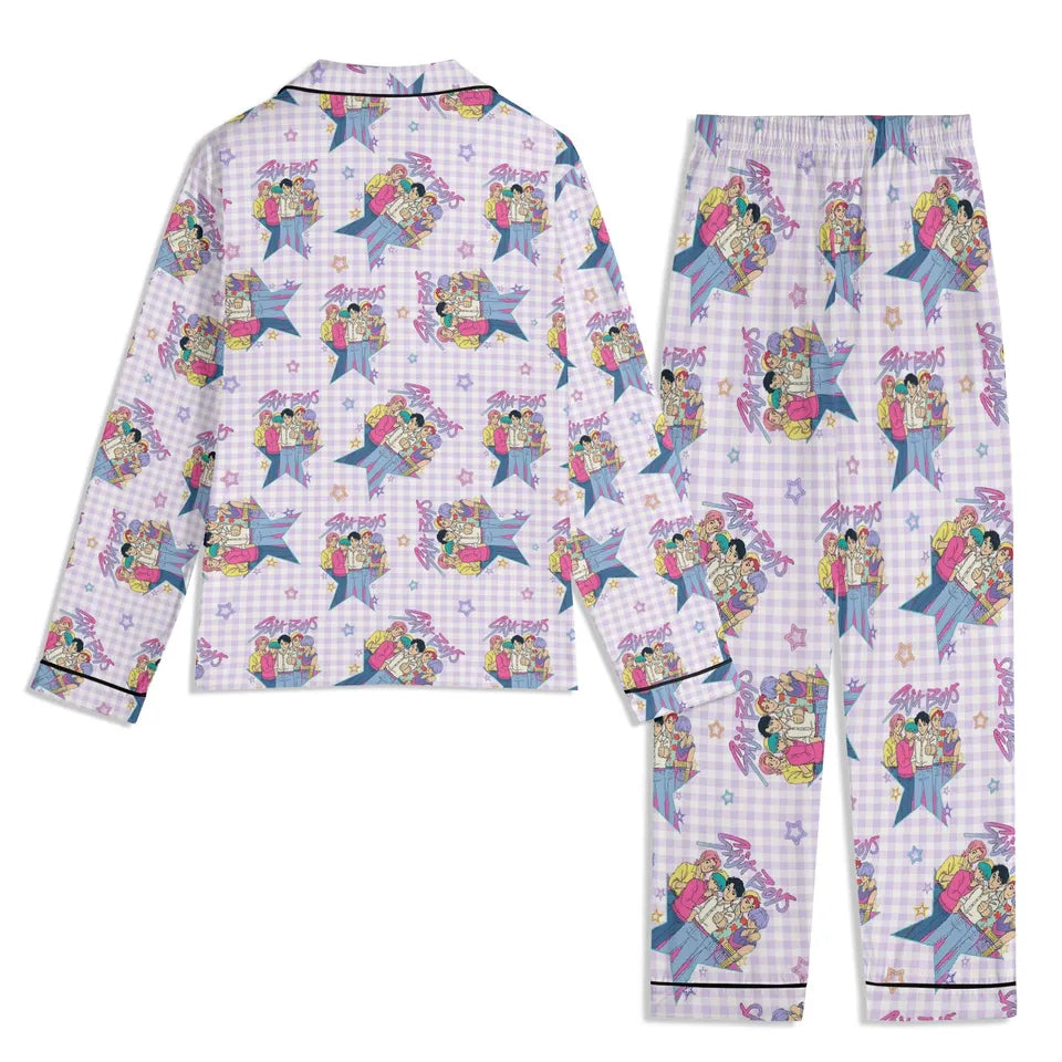 Saja Boys Pajama Set, Demon Hunters Pajama Set, Kpop Demon Hunters Pajamas, Music Sleepwear, Kpop Hunters Pajama Set, Huntrix Fan Gift-1