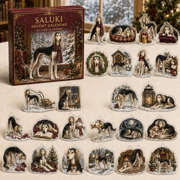 Saluki Winter Advent Calendar 2026 - 24-Day Countdown, Acrylic Charms