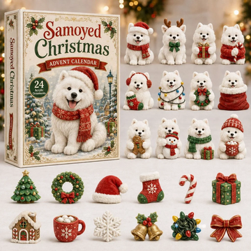 Samoyed Christmas Advent Calendar 2026 - 24-Day Countdown, Acrylic Charms Every Day Bring New Suprises