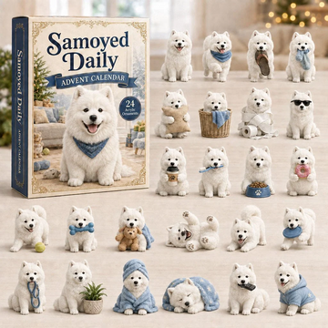Samoyed Daily Advent Calendar 2026 - 24-Day Countdown, Acrylic Charms Every Day Bring New Suprises