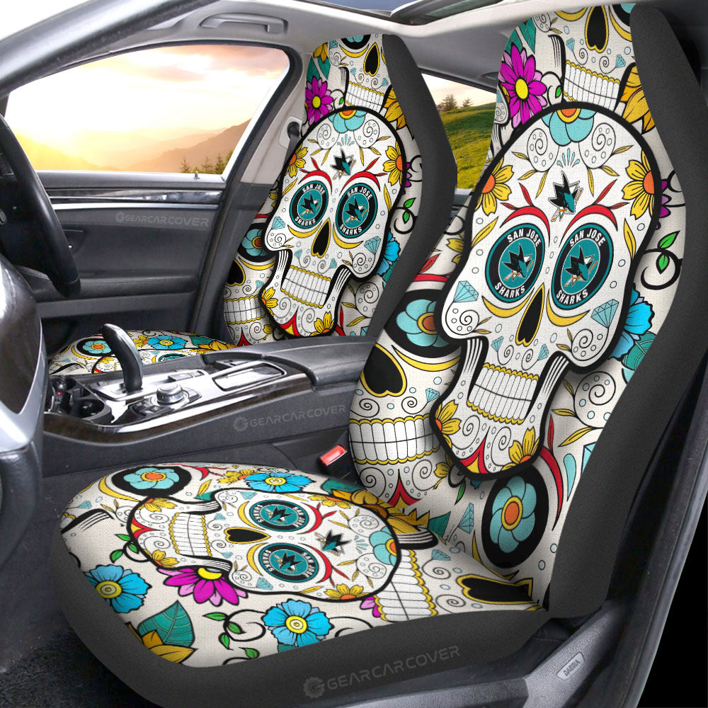 San Jose Sharks Car Seat Covers Custom Sugar Skull Car Accessories