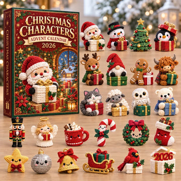 Santa And Friends Christmas Characters advent calendar 2026 - 24-Day Countdown, Acrylic Charms