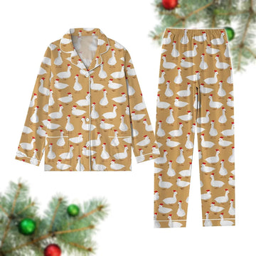 Santa Duck Christmas Pajamas, Merry Duckmas Holiday Pajamas, Santa Goose Shirt, Farm Animal Sleepwear, Ducks Owner Xmas Season Gift